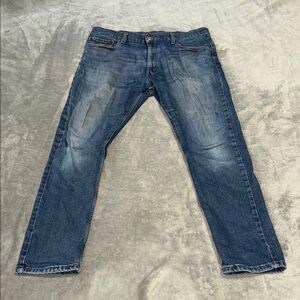 Levi's Blue Straight Leg Jeans with Natural Fading 38x32